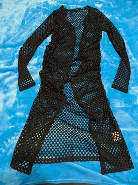 🖤 Black Mesh Long Sleeve Duster Cardigan 🖤